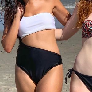 Black & White Assymetrical One Piece